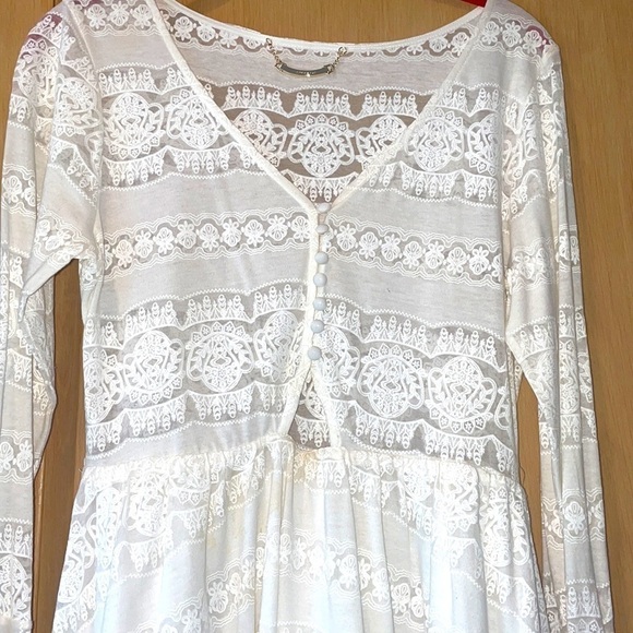 White Cotton Lace Dress - Picture 2 of 4